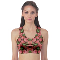 Floral Collage Pattern Sports Bra