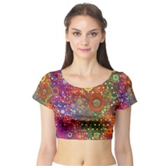 Circle Fantasies Short Sleeve Crop Top (tight Fit) by KirstenStar