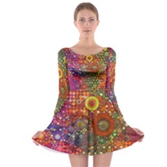 Circle Fantasies Long Sleeve Skater Dress by KirstenStar