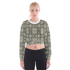 Interlace Arabesque Pattern Women s Cropped Sweatshirt by dflcprintsclothing