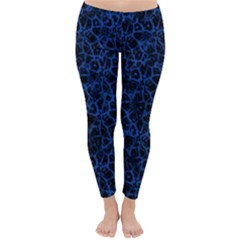 Officially Sexy Blue & Black Cracked Pattern Winter Leggings 