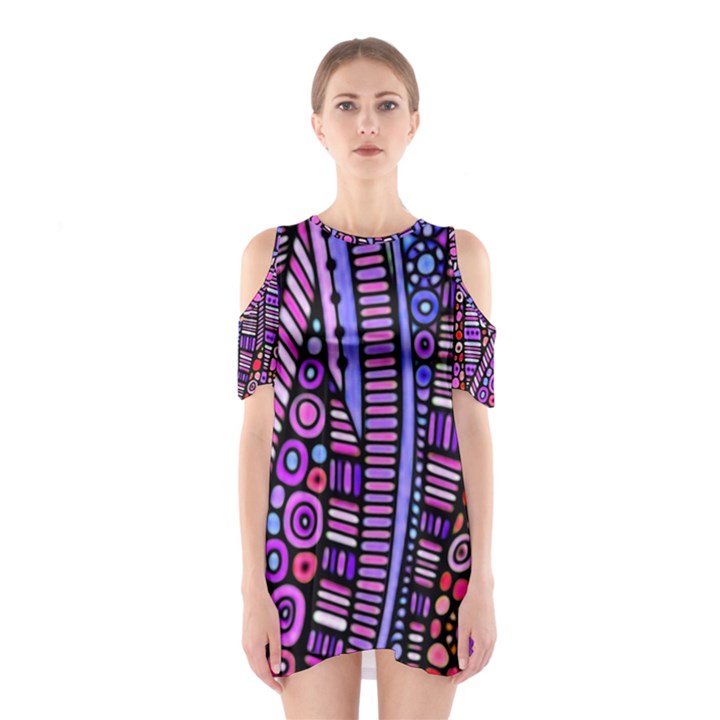 Stained glass tribal pattern Cutout Shoulder Dress