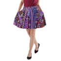 Stained glass tribal pattern A-Line Pocket Skirt View1