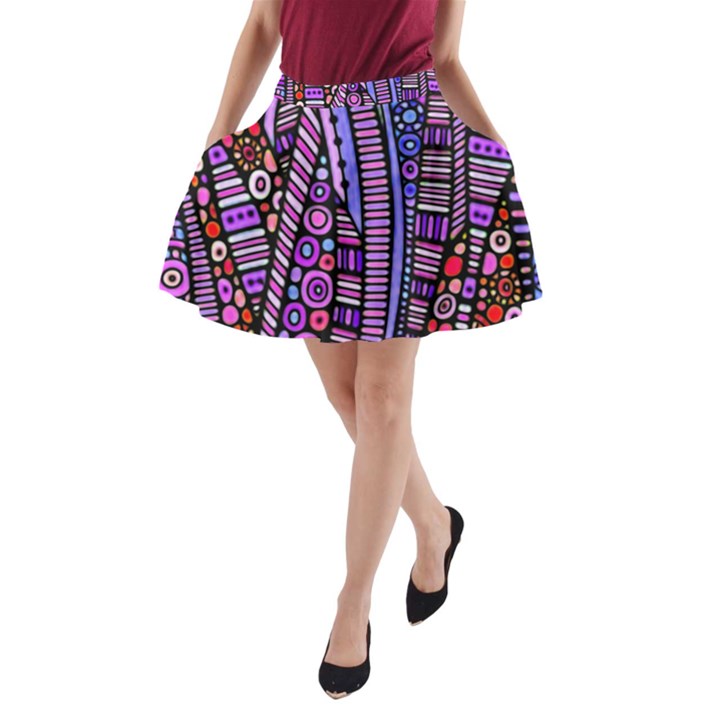 Stained glass tribal pattern A-Line Pocket Skirt