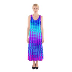 Melting Blues And Pinks Sleeveless Maxi Dress by KirstenStar