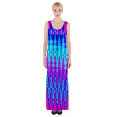 Melting Blues And Pinks Maxi Thigh Split Dress by KirstenStar