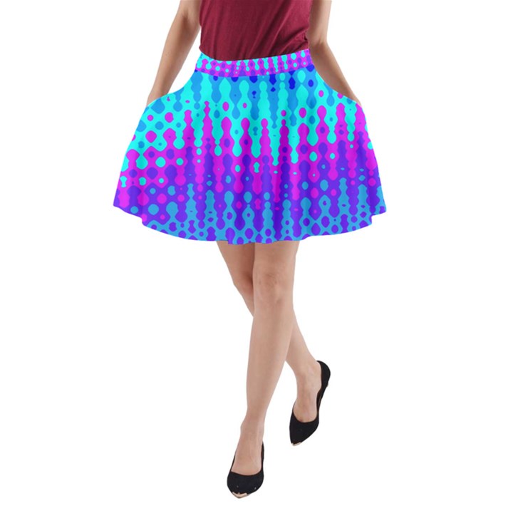 Melting Blues and Pinks A-Line Pocket Skirt