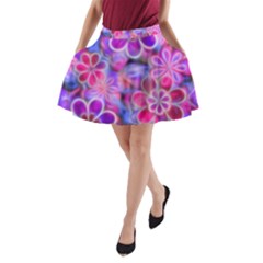 Pretty Floral Painting A-line Pocket Skirt