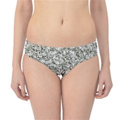 Black And White Abstract Texture Print Hipster Bikini Bottoms