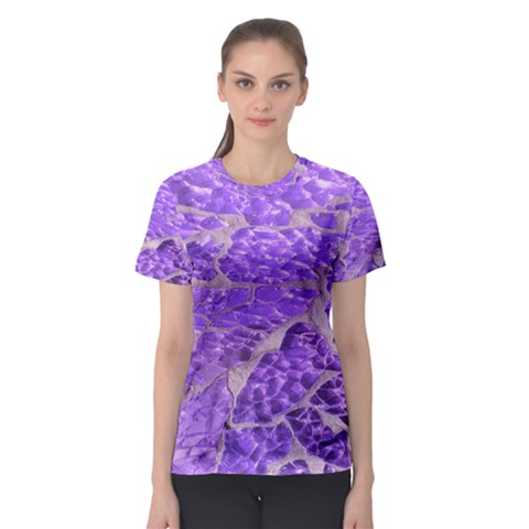 Festive Chic Purple Stone Glitter  Women s Sport Mesh Tee by yoursparklingshop