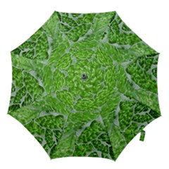 Festive Chic Green Glitter Shiny Glamour Sparkles Hook Handle Umbrellas (large) by yoursparklingshop