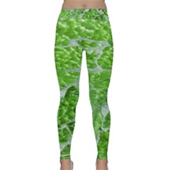 Festive Chic Green Glitter Shiny Glamour Sparkles Yoga Leggings by yoursparklingshop