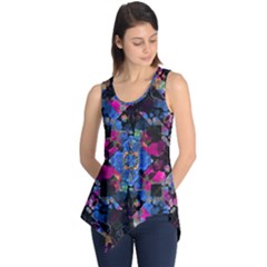 Stylized Geometric Floral Ornate Sleeveless Tunic