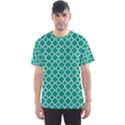 Emerald green quatrefoil pattern Men s Sport Mesh Tee View1