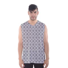 Grey Quatrefoil Pattern Men s Basketball Tank Top by Zandiepants