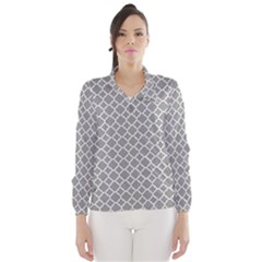 Grey Quatrefoil Pattern Wind Breaker (women) by Zandiepants