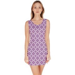 Lilac Purple Quatrefoil Pattern Bodycon Dress by Zandiepants