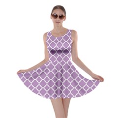 Lilac Purple Quatrefoil Pattern Skater Dress by Zandiepants