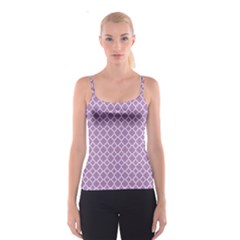 Lilac Purple Quatrefoil Pattern Spaghetti Strap Top by Zandiepants