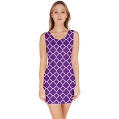 Royal Purple Quatrefoil Pattern Bodycon Dress by Zandiepants