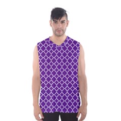 Royal Purple Quatrefoil Pattern Men s Basketball Tank Top by Zandiepants