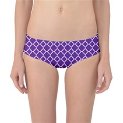 Royal Purple Quatrefoil Pattern Classic Bikini Bottoms by Zandiepants