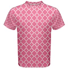 Soft Pink Quatrefoil Pattern Men s Cotton Tee by Zandiepants