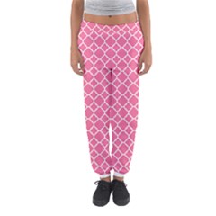 Soft Pink Quatrefoil Pattern Women s Jogger Sweatpants by Zandiepants