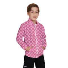 Soft Pink Quatrefoil Pattern Wind Breaker (kids) by Zandiepants