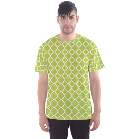 Spring Green Quatrefoil Pattern Men s Sport Mesh Tee by Zandiepants