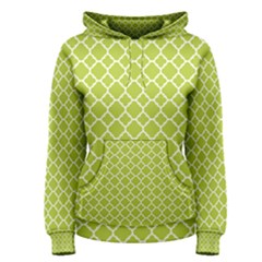 Spring Green Quatrefoil Pattern Women s Pullover Hoodie by Zandiepants