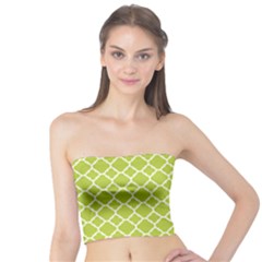 Spring Green Quatrefoil Pattern Tube Top by Zandiepants