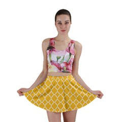 Sunny Yellow Quatrefoil Pattern Mini Skirt by Zandiepants