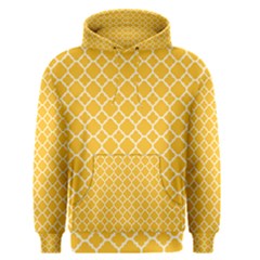 Sunny Yellow Quatrefoil Pattern Men s Pullover Hoodie by Zandiepants