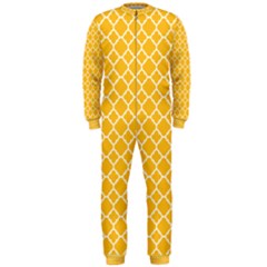 Sunny Yellow Quatrefoil Pattern Onepiece Jumpsuit (men) by Zandiepants