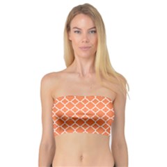 Tangerine Orange Quatrefoil Pattern Bandeau Top by Zandiepants