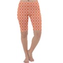 Tangerine orange quatrefoil pattern Cropped Leggings  View1