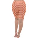 Tangerine orange quatrefoil pattern Cropped Leggings  View4