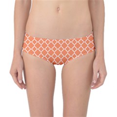 Tangerine Orange Quatrefoil Pattern Classic Bikini Bottoms by Zandiepants