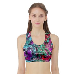 Bubble Chaos Women s Sports Bra With Border by KirstenStar