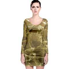 Gold Bar Golden Chic Festive Sparkling Gold  Long Sleeve Bodycon Dress by yoursparklingshop