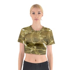 Gold Bar Golden Chic Festive Sparkling Gold  Cotton Crop Top by yoursparklingshop