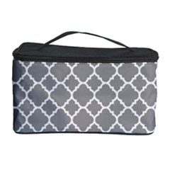 Grey Quatrefoil Pattern Cosmetic Storage Case by Zandiepants