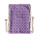 Lilac purple quatrefoil pattern Drawstring Bag (Small) View1