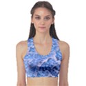 Festive Chic Light Blue Glitter Shiny Glamour Sparkles Sports Bra View1