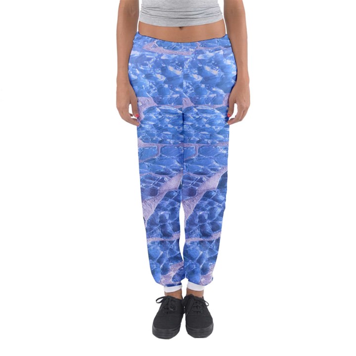 Festive Chic Light Blue Glitter Shiny Glamour Sparkles Women s Jogger Sweatpants