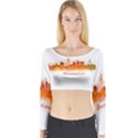 Barcelona City Art Long Sleeve Crop Top View1