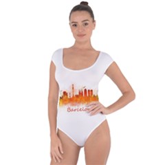 Barcelona City Art Short Sleeve Leotard (ladies) by hqphoto