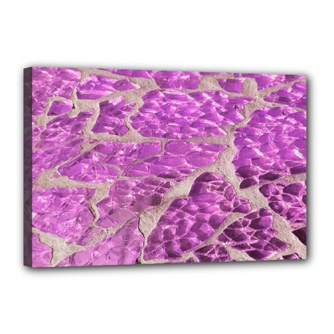 Festive Chic Pink Glitter Stone Canvas 18  X 12  by yoursparklingshop