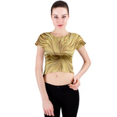 Chic Festive Elegant Gold Stripes Crew Neck Crop Top by yoursparklingshop